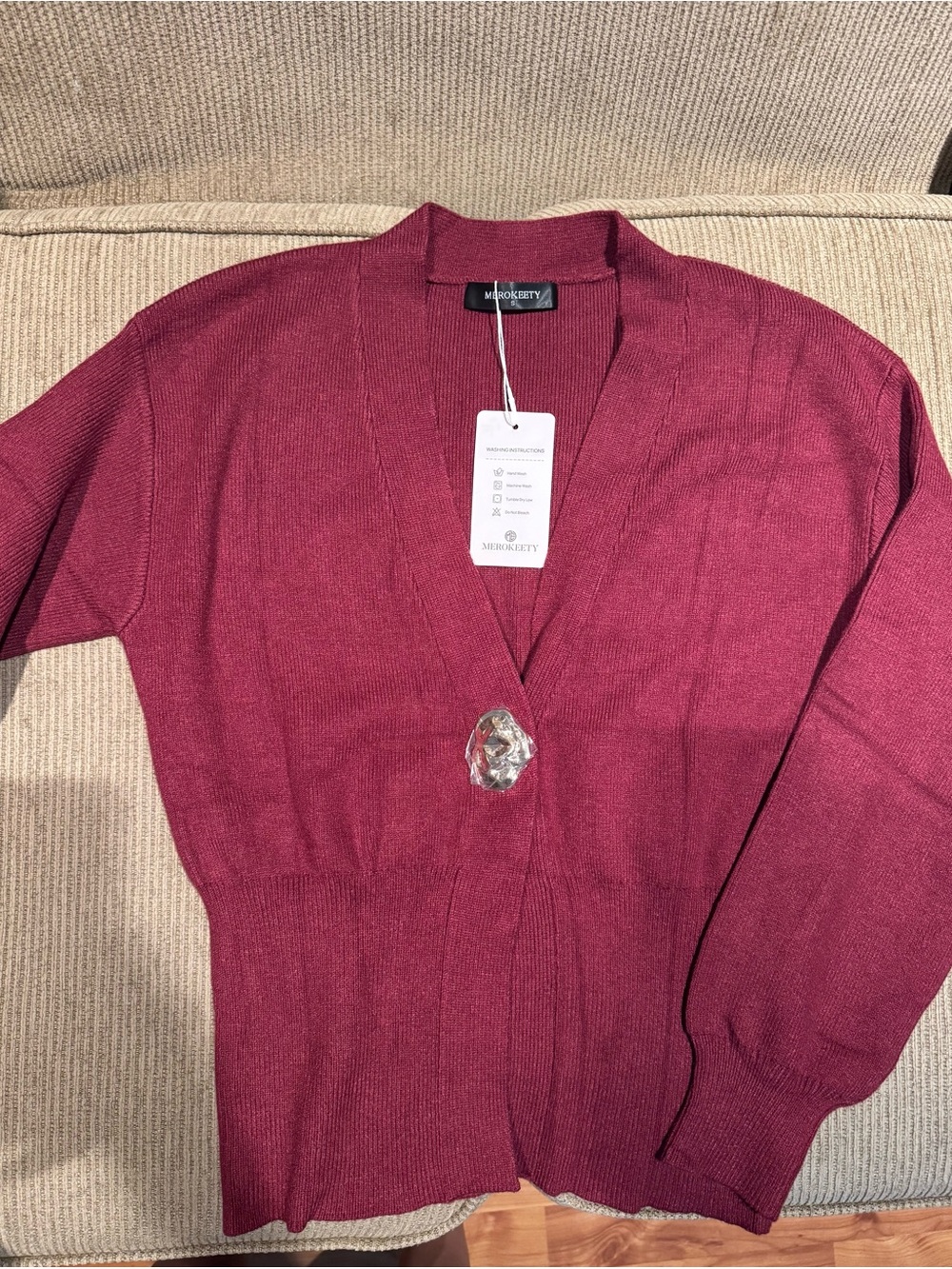 New Burgundy Cardigan Sweater